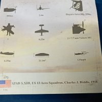 Модел на боен самолет Spad S.XIII ,Amercom, снимка 2 - Влакчета, самолети, хеликоптери - 43746682