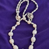 Старинен гердан от натурални перли със сребърна закопчалка , снимка 2 - Антикварни и старинни предмети - 43375313