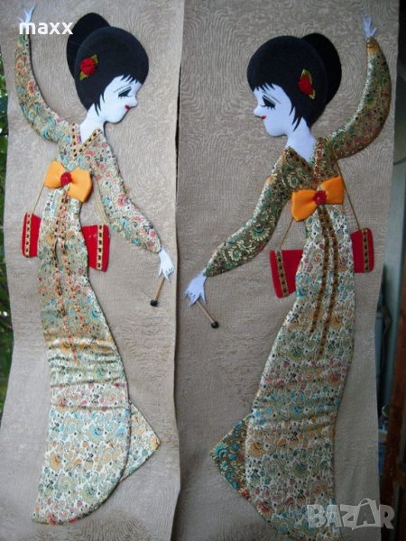 Красиво пано за стена 23х78,5 см текстил с женска фигура 1, снимка 1