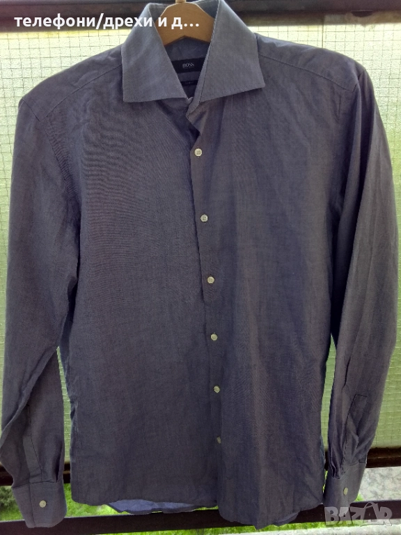 Оригинална памучна риза Hugo Boss Slim Fit (M), снимка 1
