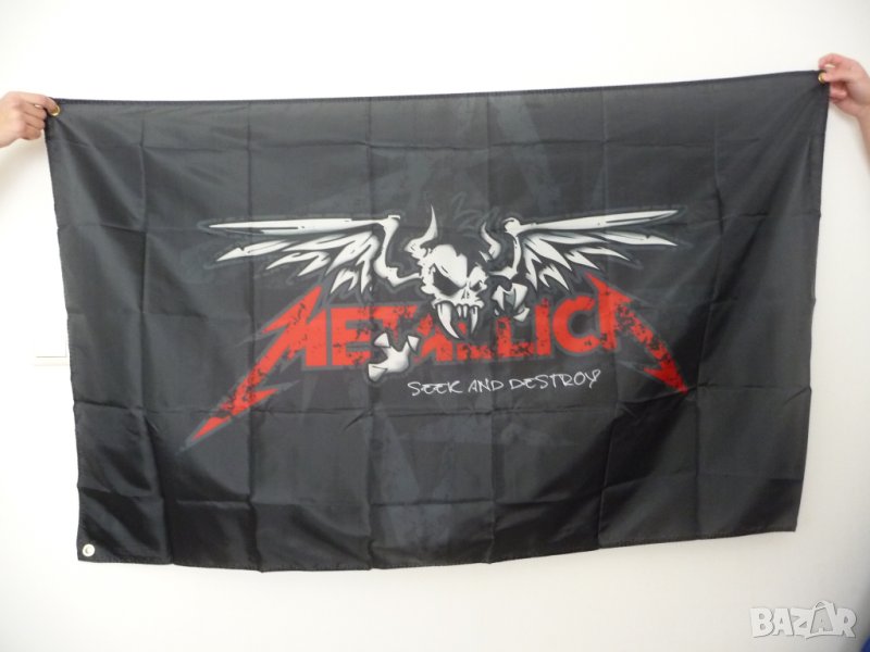 Metallica знаме флаг Металика Seek And Destroy heavy metal хеви метъл, снимка 1