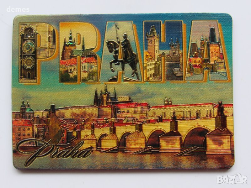 Метален магнит от Прага, снимка 1