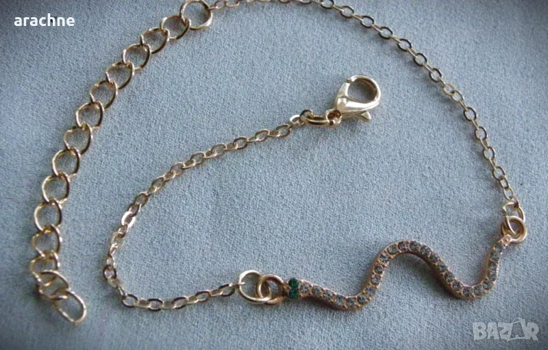 Финна позлатена сребърна гривна, снимка 1