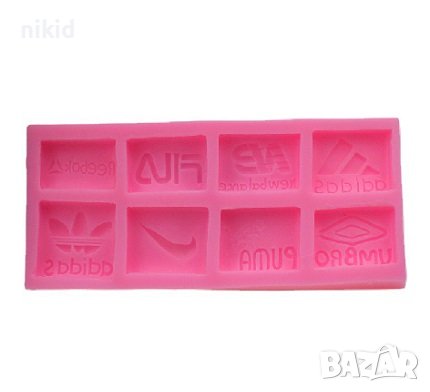 Спортни марки лого марки марка силиконов молд форма фондан гипс декор, снимка 1