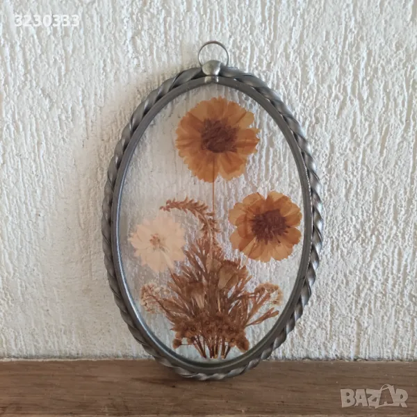 Пано за стена от калай и цветя, снимка 1