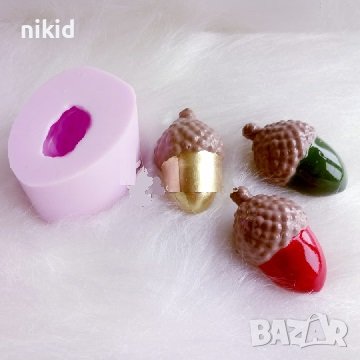 3d жълъд жълъди силиконов молд форма фондан гипс шоколад, снимка 1