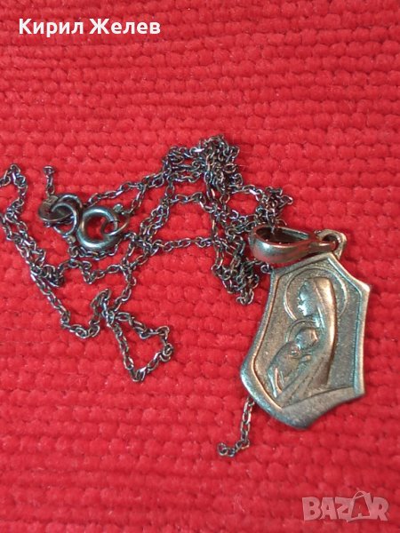 СТАРИ СРЕБЪРНИ КАТОЛИЧЕСКА ИКОНКА и ВЕРИЖКА -с НУЖДА от ЗАПОЯВАНЕ! ОКСИДИРАНО СРЕБРО 925 ПРОБА 40334, снимка 1