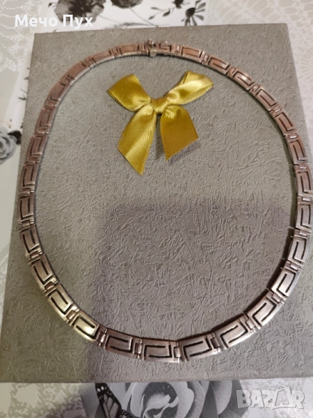 Сребърно полутвърдо колие (341), снимка 1