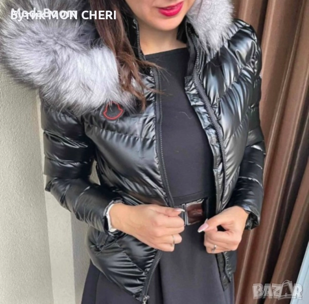 Дамско късо зимно яке Moncler / ЕСТЕСТВЕН ПУХ и пълнеж от силиконова вата, снимка 1