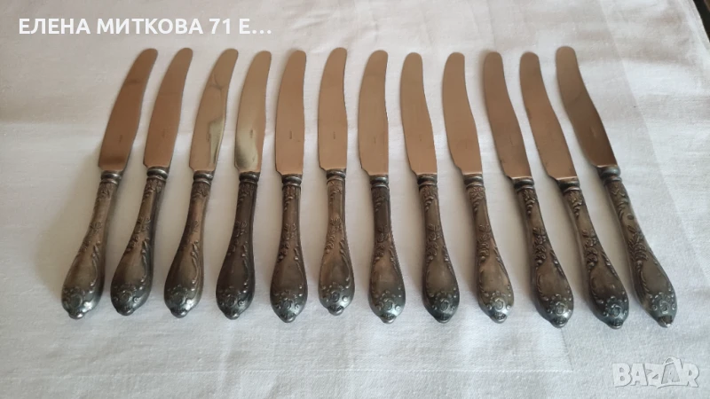 Старинни руски посребрени ножове -МНЦ-от времето на СССР, снимка 1