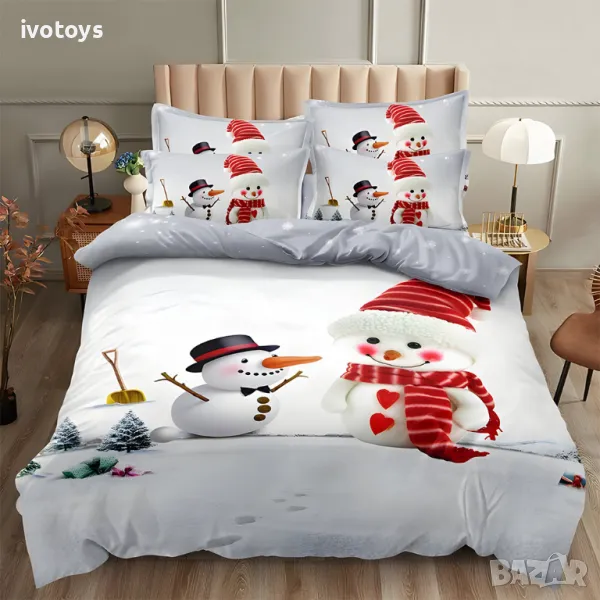 Двулицев коледен спален комплект (Реално изображение), 6 части - Модел WS17215, снимка 1