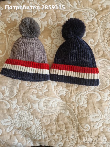 Детски топли зимни шапки с пискюл за деца от 2 до 4 години, снимка 1