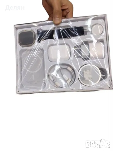 Комплект 8 в 1 с X8 Smartwatch,безжични слушалки,зарядно,кабели,външна батерия, снимка 1