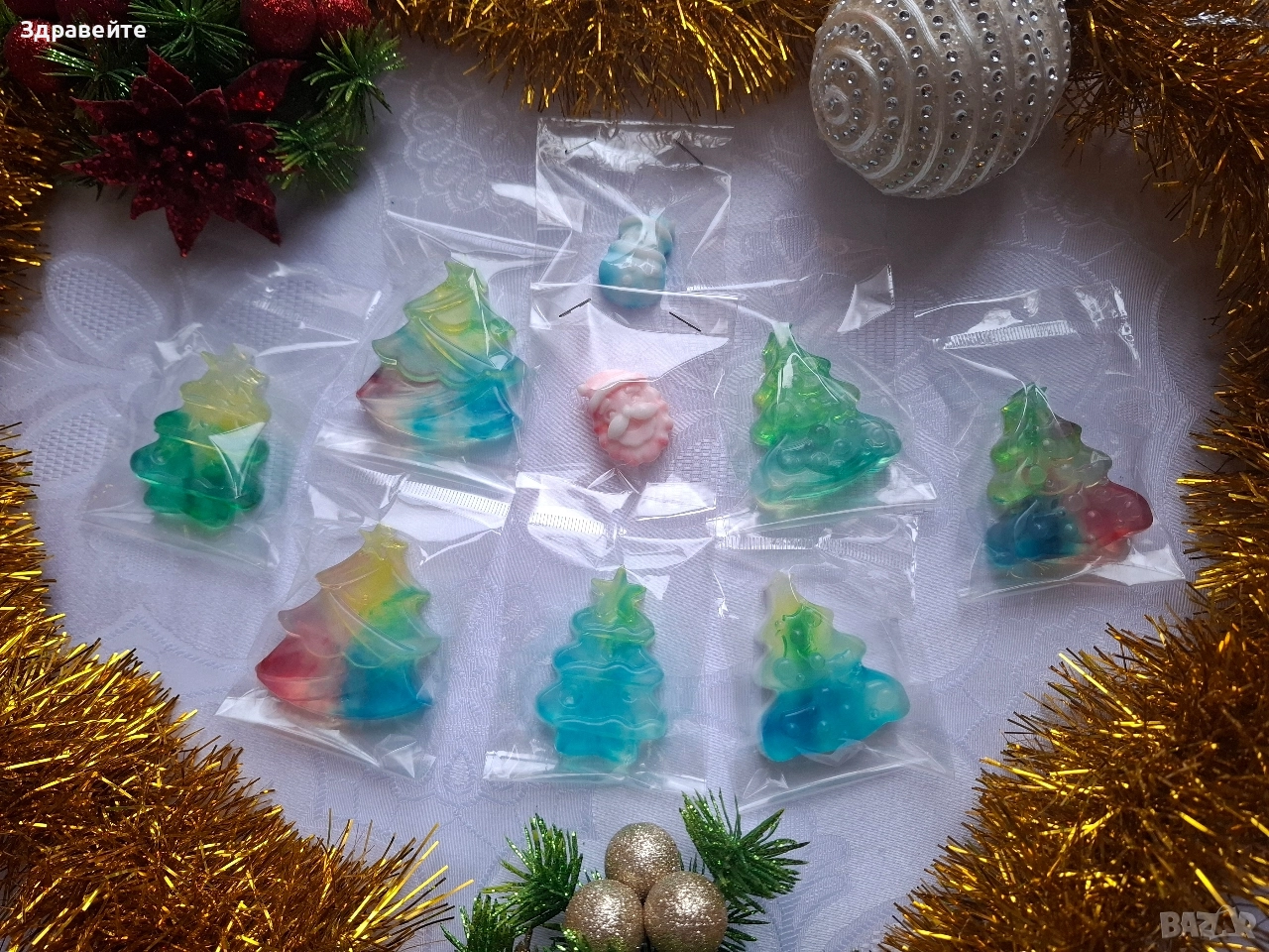 Глицеринови натурални сапунчета с аромат на ябълка, канела и джинджифилови бисквитки , снимка 1