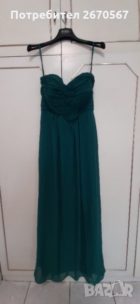 Официална рокля без презрамки, снимка 1