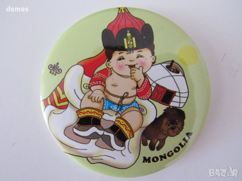 Автентичен метален магнит-отварачка от Монголия, серия, снимка 1