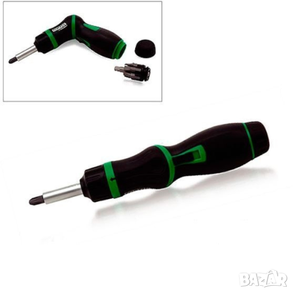 Отвертка тип тресчотка + накрайници 9 в 1 TOPTUL, снимка 1