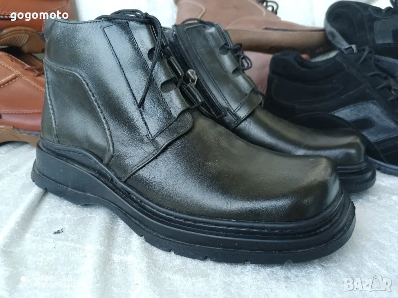 Боти, НОВИ мъжки боти,💯% висококачествена естествена кожа,и с цип и с връзки, снимка 1