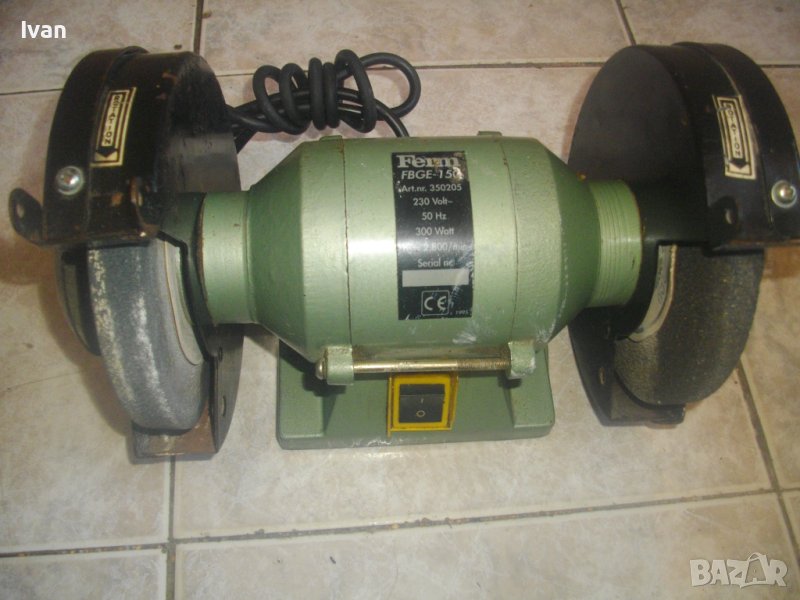 300 Вата-ф150мм-6,5 кг-Малък Професионален Холандски Шмиргел-Старо Качество 1995г-ОТЛИЧЕН-Нискошумов, снимка 1