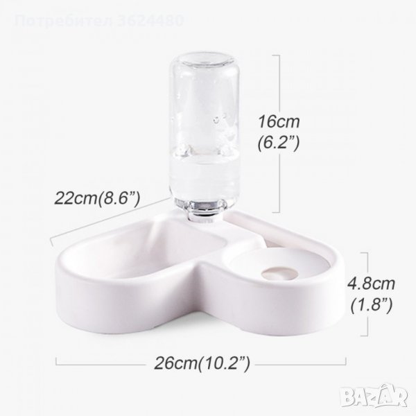 Купичка за храна и вода за кучета и котки - ъглова, снимка 1