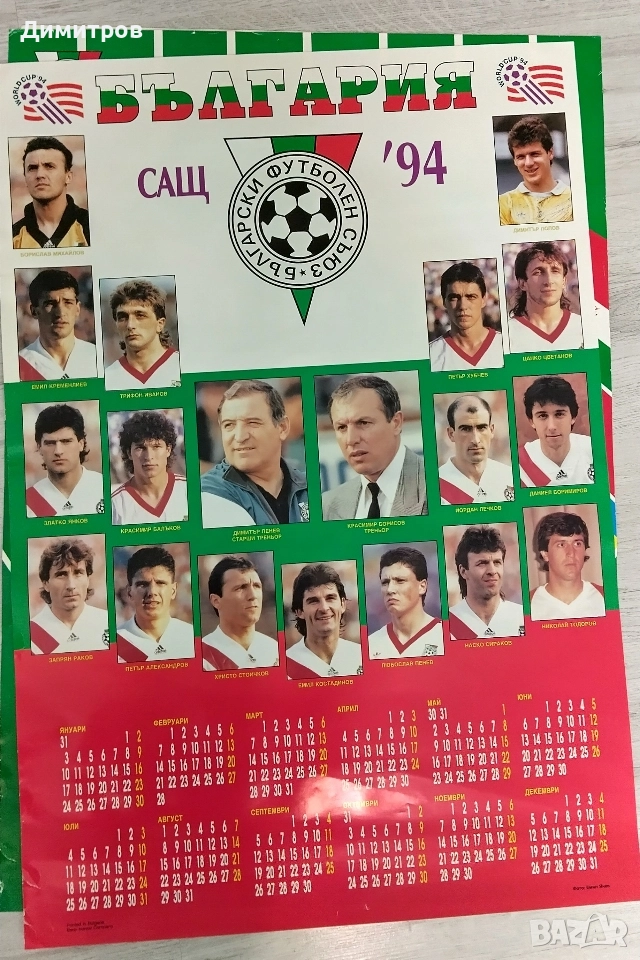 Календар на България за 1994г. , снимка 1