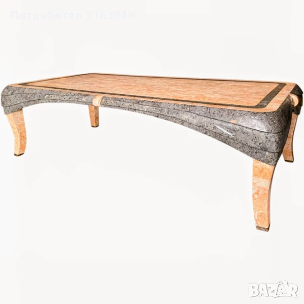 Луксозна дизайнерска маса с имитация на мрамор, приписвана на Maitland-Smith, снимка 1