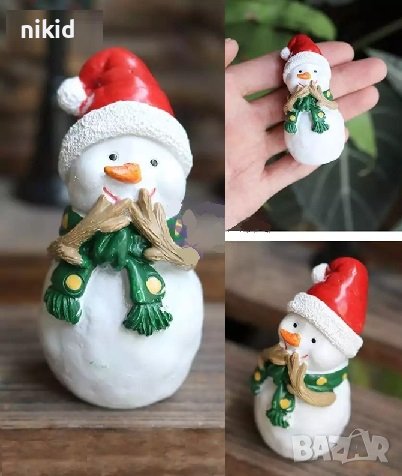 3d Снежен Човек с усмивка силиконов молд форма фондан , снимка 1