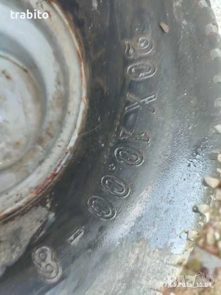 Гуми с джанти от трактор на косачка 27-5-25, снимка 1