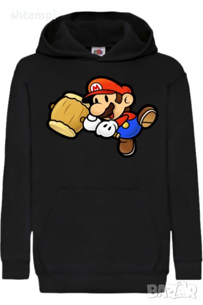 Детски Суитчър/Суитшърт Paper Mario Hammer,Super Mario,Игра,Подарък,Изненада,Забавление,Рожден Ден, снимка 1