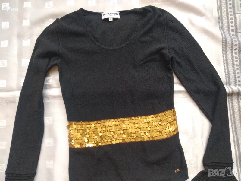 Елегантна черна блуза sonia by sonia rykiel, снимка 1