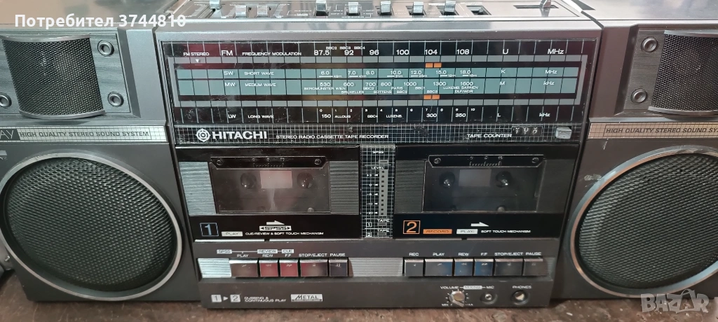 Продавам радиокасетофон HITACHI TRK W55E, снимка 1