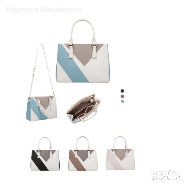 Дамска чанта с геометричен дизайн!, снимка 1