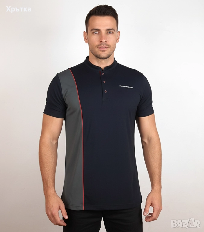 Porsche - Oригинална мъжка тениска с яка размер XL, снимка 1