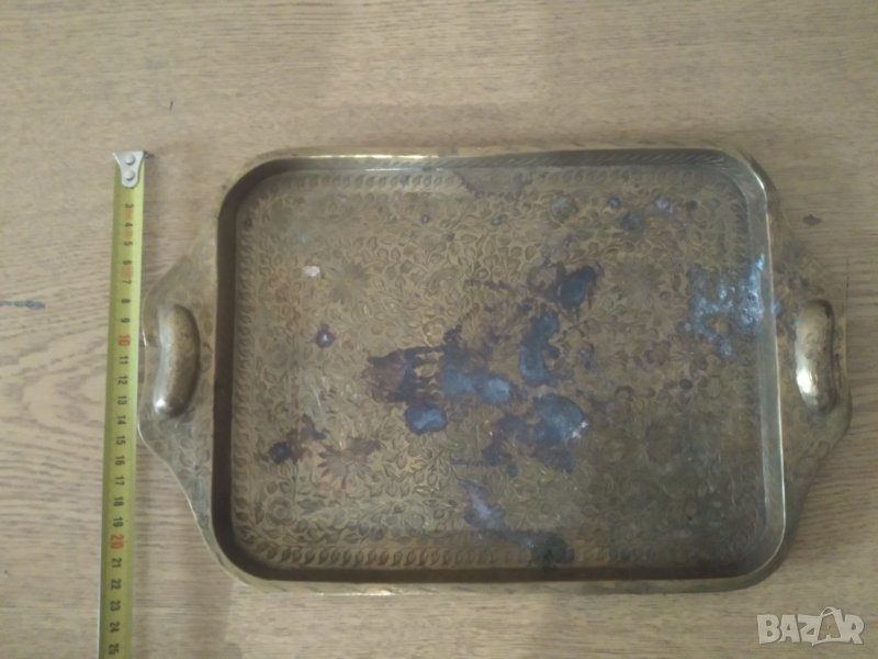 месингова табла,поднос арт нуво, снимка 1