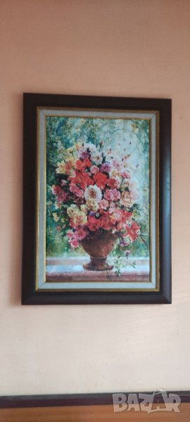 Картина в рамка Цветя във ваза , снимка 1