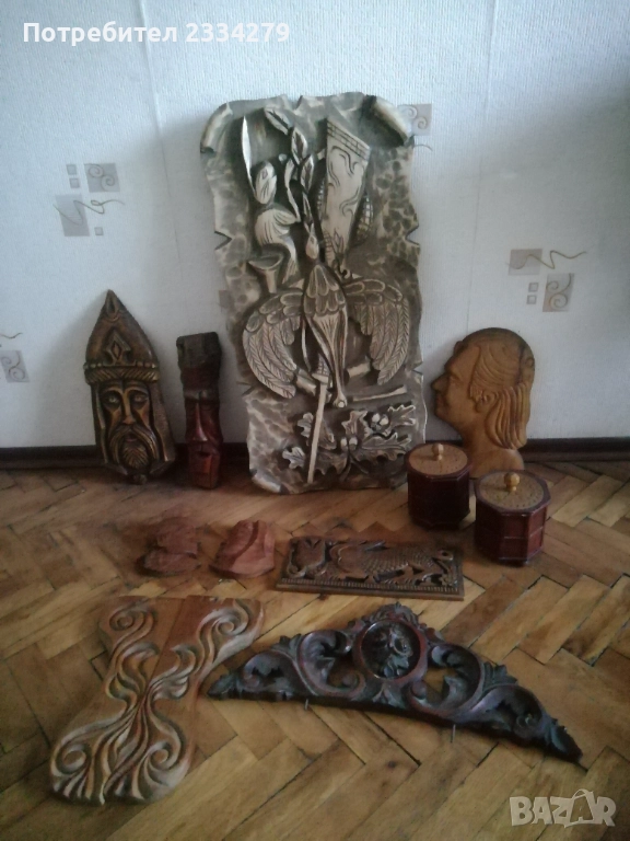 Стари дърворезби ръчна авторска изработка от различни години. , снимка 1
