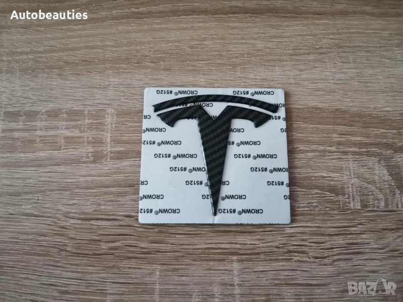 задно лого Tesla Model Y карбон, снимка 1