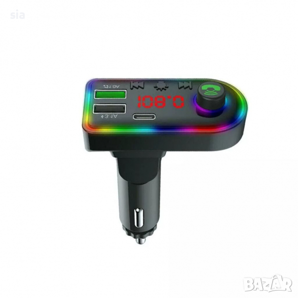 Трансмитер за кола, 12/24V, 3.1A, Bluetooth, USB, подсветка , снимка 1