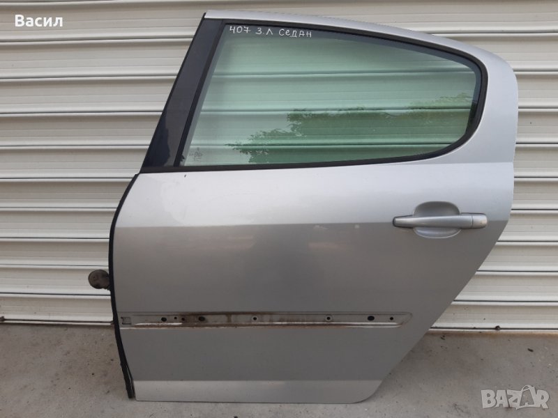 Задна лява врата СВЕТЛОСИВА Peugeot 407 СЕДАН 2.0 HDI 2.0hdi 136 к.с Пежо 407 СЕДАН 2.0 ХДИ 2.0хди p, снимка 1