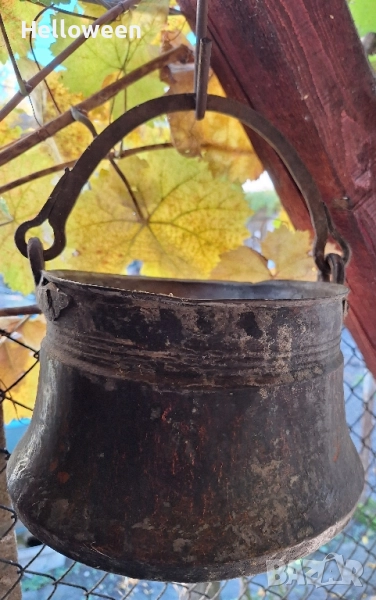 Старо медно котле за декорация , снимка 1