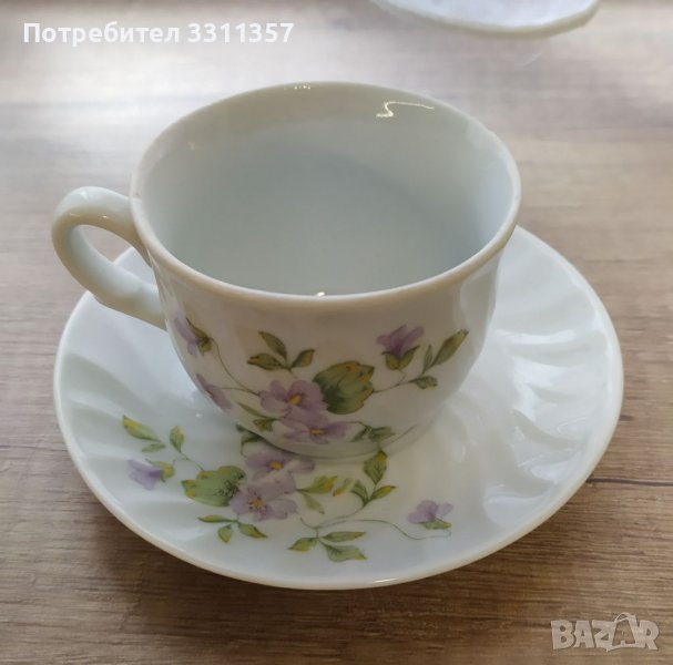 Чаша с чинийка от порцеланов сервиз #4, снимка 1