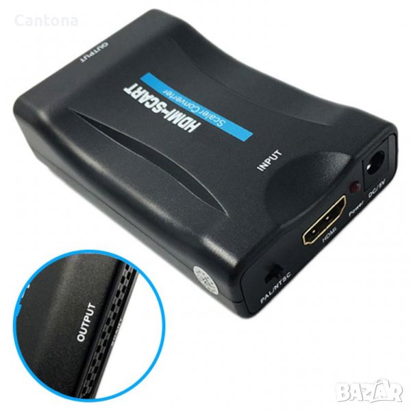 Аудио и видео конвертор, HDMI женско към SCART женско , PAL/NTSC, снимка 1