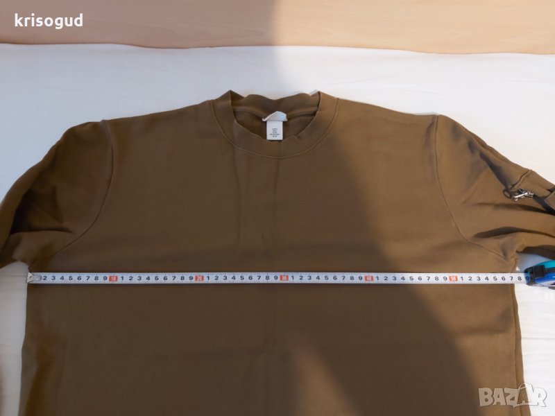Тъмно кафяв стилен и марков мъжки пуловер H&M, размер: М, снимка 1