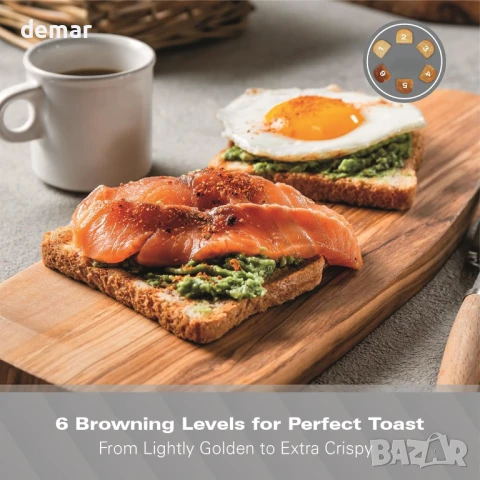 Тостер Hamilton Beach 4 филии, 2300 W, 6 контрола за изпичане,HBT3221B, снимка 4 - Тостери - 50572058