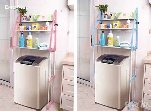 Метална етажерка за над пералнята с три рафтаж - вариант за над пералня - Цвят: Син, снимка 13 - Етажерки - 49241292