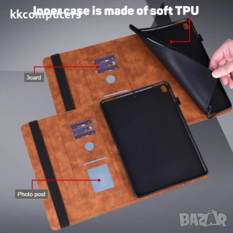 Amazon Kindle Parperwhite 6 2022 Peacock Embossed Pattern Кожен Калъф и Стилус, снимка 11 - Калъфи, кейсове - 50962776