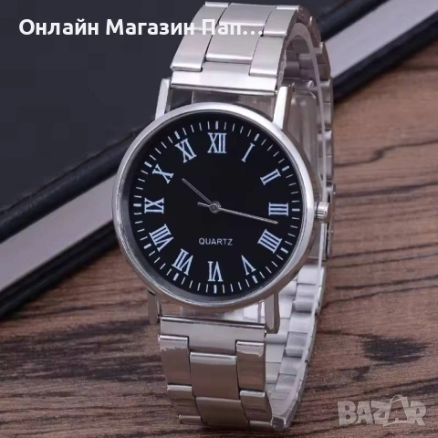 Елегантен мъжки кварцов часовник от неръждаема стомана, с римски цифри и 40 мм циферблат, снимка 3 - Мъжки - 52348982