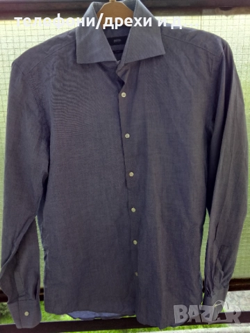 Оригинална памучна риза Hugo Boss Slim Fit (M)