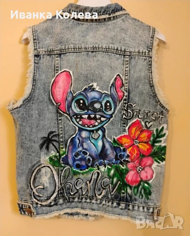 дънково елече със Стич , снимка 2 - Елеци - 50815618