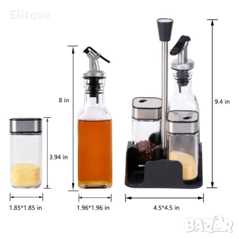 Комплект за подправки ЛУКС, оливерник 5 части!, снимка 5 - Други - 52903112